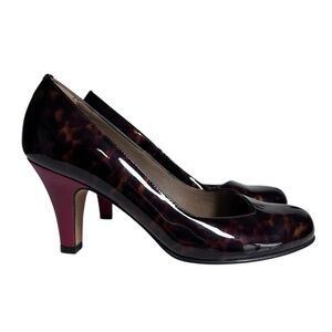 Anyi Lu Tortoiseshell Patent Leather With Red Heels 37.5 (7.5)